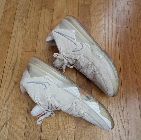 Nike LeBron 17 Low Easter Light Cream Sneakers - Picture 7 of 13